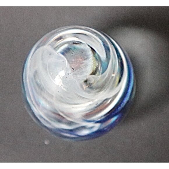 Handcrafted Glass Paperweight With Controlled Bubble Design & Swirling Murano St - Picture 3 of 5
